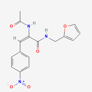 molecular formula C16H15N3O5 B4956410 2-(acetylamino)-N-(2-furylmethyl)-3-(4-nitrophenyl)acrylamide 