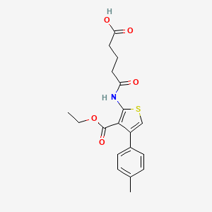 molecular formula C19H21NO5S B4956416 5-{[3-(ethoxycarbonyl)-4-(4-methylphenyl)-2-thienyl]amino}-5-oxopentanoic acid 