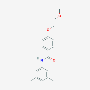 molecular formula C18H21NO3 B495643 N-(3,5-dimethylphenyl)-4-(2-methoxyethoxy)benzamide 