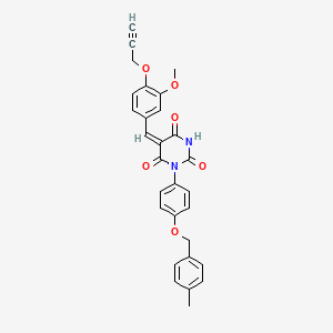 molecular formula C29H24N2O6 B4956437 5-[3-methoxy-4-(2-propyn-1-yloxy)benzylidene]-1-{4-[(4-methylbenzyl)oxy]phenyl}-2,4,6(1H,3H,5H)-pyrimidinetrione 