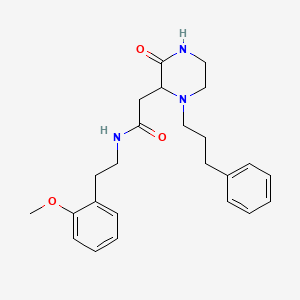 N-[2-(2-methoxyphenyl)ethyl]-2-[3-oxo-1-(3-phenylpropyl)-2-piperazinyl]acetamide