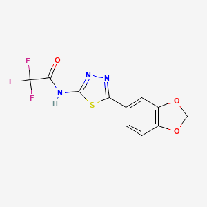molecular formula C11H6F3N3O3S B4956468 N-[5-(1,3-benzodioxol-5-yl)-1,3,4-thiadiazol-2-yl]-2,2,2-trifluoroacetamide 