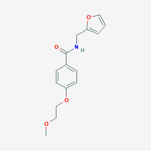 molecular formula C15H17NO4 B495648 N-(furan-2-ylmethyl)-4-(2-methoxyethoxy)benzamide 