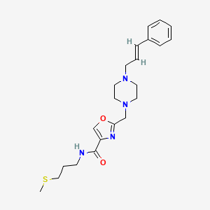 molecular formula C22H30N4O2S B4956481 N-[3-(methylthio)propyl]-2-({4-[(2E)-3-phenyl-2-propen-1-yl]-1-piperazinyl}methyl)-1,3-oxazole-4-carboxamide 