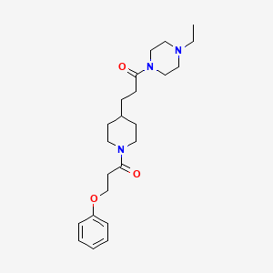 molecular formula C23H35N3O3 B4956503 1-ethyl-4-{3-[1-(3-phenoxypropanoyl)-4-piperidinyl]propanoyl}piperazine 
