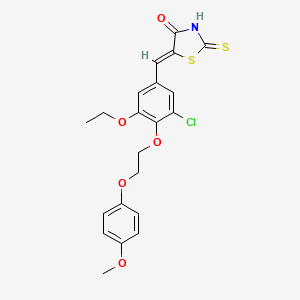 molecular formula C21H20ClNO5S2 B4956518 5-{3-chloro-5-ethoxy-4-[2-(4-methoxyphenoxy)ethoxy]benzylidene}-2-thioxo-1,3-thiazolidin-4-one 