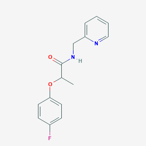 molecular formula C15H15FN2O2 B4956519 2-(4-fluorophenoxy)-N-(2-pyridinylmethyl)propanamide 