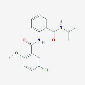 molecular formula C18H19ClN2O3 B4956527 5-chloro-N-{2-[(isopropylamino)carbonyl]phenyl}-2-methoxybenzamide 