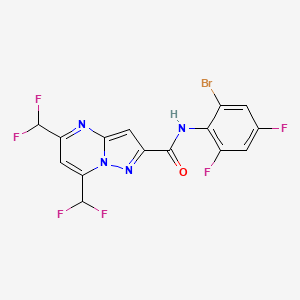 molecular formula C15H7BrF6N4O B4956535 N-(2-bromo-4,6-difluorophenyl)-5,7-bis(difluoromethyl)pyrazolo[1,5-a]pyrimidine-2-carboxamide 