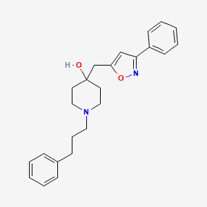 molecular formula C24H28N2O2 B4956559 4-[(3-phenyl-5-isoxazolyl)methyl]-1-(3-phenylpropyl)-4-piperidinol 