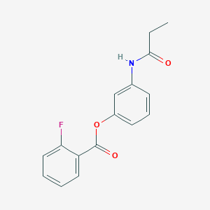 molecular formula C16H14FNO3 B495656 3-(Propionylamino)phenyl 2-fluorobenzoate 
