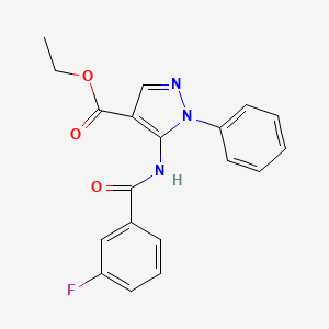 molecular formula C19H16FN3O3 B4956569 ethyl 5-[(3-fluorobenzoyl)amino]-1-phenyl-1H-pyrazole-4-carboxylate 