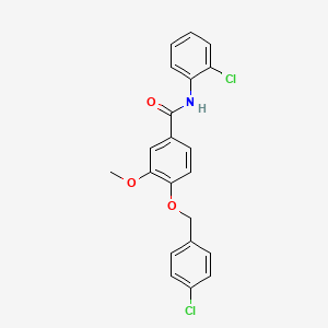 molecular formula C21H17Cl2NO3 B4956575 4-[(4-chlorobenzyl)oxy]-N-(2-chlorophenyl)-3-methoxybenzamide 