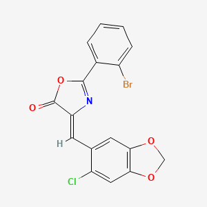 molecular formula C17H9BrClNO4 B4956577 2-(2-bromophenyl)-4-[(6-chloro-1,3-benzodioxol-5-yl)methylene]-1,3-oxazol-5(4H)-one 