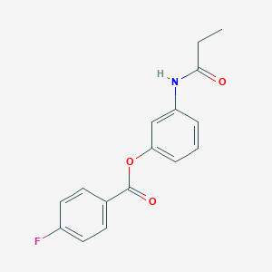 molecular formula C16H14FNO3 B495658 3-(Propionylamino)phenyl 4-fluorobenzoate 
