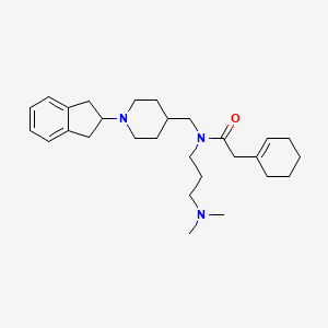 molecular formula C28H43N3O B4956584 2-(1-cyclohexen-1-yl)-N-{[1-(2,3-dihydro-1H-inden-2-yl)-4-piperidinyl]methyl}-N-[3-(dimethylamino)propyl]acetamide 