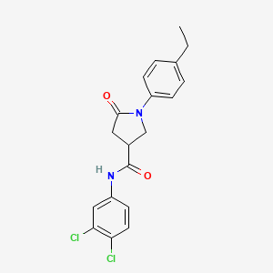 molecular formula C19H18Cl2N2O2 B4956589 N-(3,4-dichlorophenyl)-1-(4-ethylphenyl)-5-oxo-3-pyrrolidinecarboxamide 