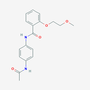 molecular formula C18H20N2O4 B495659 N-[4-(acetylamino)phenyl]-2-(2-methoxyethoxy)benzamide 