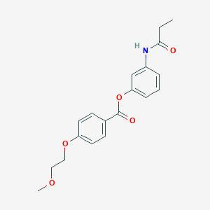 molecular formula C19H21NO5 B495660 3-(Propionylamino)phenyl 4-(2-methoxyethoxy)benzoate 