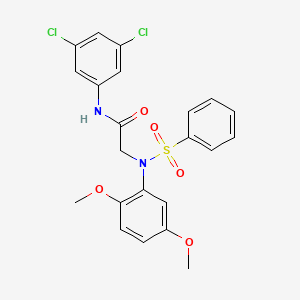 molecular formula C22H20Cl2N2O5S B4956603 N~1~-(3,5-dichlorophenyl)-N~2~-(2,5-dimethoxyphenyl)-N~2~-(phenylsulfonyl)glycinamide 