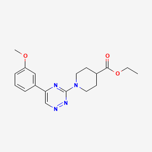 molecular formula C18H22N4O3 B4956608 ethyl 1-[5-(3-methoxyphenyl)-1,2,4-triazin-3-yl]-4-piperidinecarboxylate 