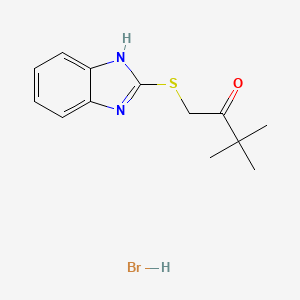 molecular formula C13H17BrN2OS B4956634 1-(1H-benzimidazol-2-ylthio)-3,3-dimethyl-2-butanone hydrobromide 