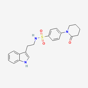 molecular formula C21H23N3O3S B4956643 N-[2-(1H-indol-3-yl)ethyl]-4-(2-oxo-1-piperidinyl)benzenesulfonamide 