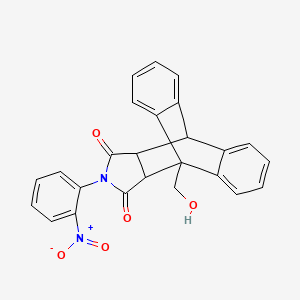 molecular formula C25H18N2O5 B4956651 1-(hydroxymethyl)-17-(2-nitrophenyl)-17-azapentacyclo[6.6.5.0~2,7~.0~9,14~.0~15,19~]nonadeca-2,4,6,9,11,13-hexaene-16,18-dione 