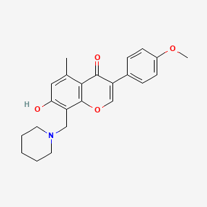 molecular formula C23H25NO4 B4956652 7-hydroxy-3-(4-methoxyphenyl)-5-methyl-8-(1-piperidinylmethyl)-4H-chromen-4-one 