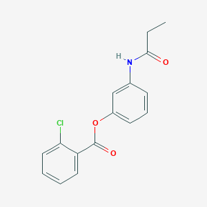 molecular formula C16H14ClNO3 B495670 3-(Propionylamino)phenyl 2-chlorobenzoate 