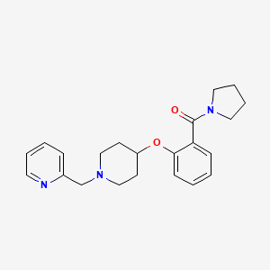 molecular formula C22H27N3O2 B4956701 2-({4-[2-(1-pyrrolidinylcarbonyl)phenoxy]-1-piperidinyl}methyl)pyridine 