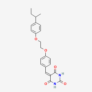 molecular formula C23H24N2O5 B4956732 5-{4-[2-(4-sec-butylphenoxy)ethoxy]benzylidene}-2,4,6(1H,3H,5H)-pyrimidinetrione 