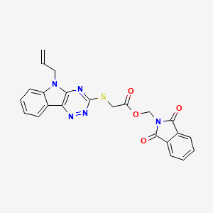molecular formula C23H17N5O4S B4956741 (1,3-dioxo-1,3-dihydro-2H-isoindol-2-yl)methyl [(5-allyl-5H-[1,2,4]triazino[5,6-b]indol-3-yl)thio]acetate 
