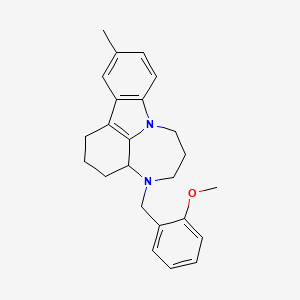 molecular formula C24H28N2O B4956749 4-(2-methoxybenzyl)-11-methyl-1,2,3,3a,4,5,6,7-octahydro[1,4]diazepino[3,2,1-jk]carbazole 