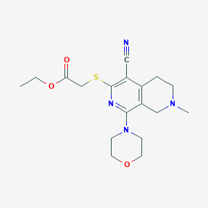molecular formula C18H24N4O3S B4956754 ethyl {[4-cyano-7-methyl-1-(4-morpholinyl)-5,6,7,8-tetrahydro-2,7-naphthyridin-3-yl]thio}acetate 