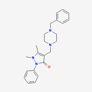 molecular formula C23H28N4O B4956767 4-[(4-benzyl-1-piperazinyl)methyl]-1,5-dimethyl-2-phenyl-1,2-dihydro-3H-pyrazol-3-one 
