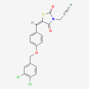 molecular formula C20H13Cl2NO3S B4956774 5-{4-[(3,4-dichlorobenzyl)oxy]benzylidene}-3-(2-propyn-1-yl)-1,3-thiazolidine-2,4-dione 