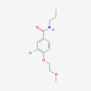 molecular formula C13H18BrNO3 B495678 3-bromo-4-(2-methoxyethoxy)-N-propylbenzamide 
