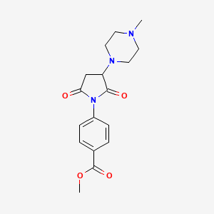 molecular formula C17H21N3O4 B4956782 methyl 4-[3-(4-methyl-1-piperazinyl)-2,5-dioxo-1-pyrrolidinyl]benzoate 