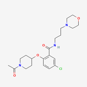 molecular formula C21H30ClN3O4 B4956785 2-[(1-acetyl-4-piperidinyl)oxy]-5-chloro-N-[3-(4-morpholinyl)propyl]benzamide 