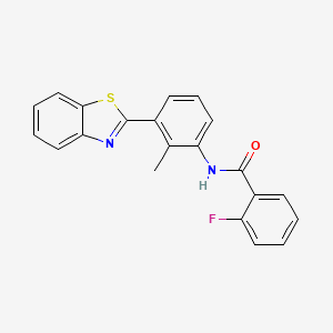molecular formula C21H15FN2OS B4956814 N-[3-(1,3-benzothiazol-2-yl)-2-methylphenyl]-2-fluorobenzamide 