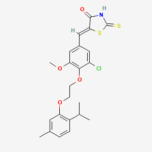 molecular formula C23H24ClNO4S2 B4956845 5-{3-chloro-4-[2-(2-isopropyl-5-methylphenoxy)ethoxy]-5-methoxybenzylidene}-2-thioxo-1,3-thiazolidin-4-one 