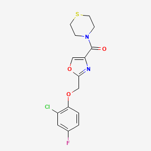 molecular formula C15H14ClFN2O3S B4956849 4-({2-[(2-chloro-4-fluorophenoxy)methyl]-1,3-oxazol-4-yl}carbonyl)thiomorpholine 