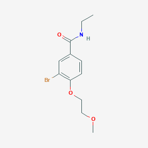 molecular formula C12H16BrNO3 B495685 3-bromo-N-ethyl-4-(2-methoxyethoxy)benzamide 