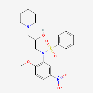 molecular formula C21H27N3O6S B4956873 N-[2-hydroxy-3-(1-piperidinyl)propyl]-N-(2-methoxy-5-nitrophenyl)benzenesulfonamide 