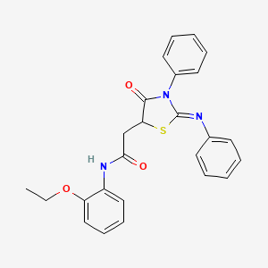 molecular formula C25H23N3O3S B4956879 N-(2-ethoxyphenyl)-2-[4-oxo-3-phenyl-2-(phenylimino)-1,3-thiazolidin-5-yl]acetamide 