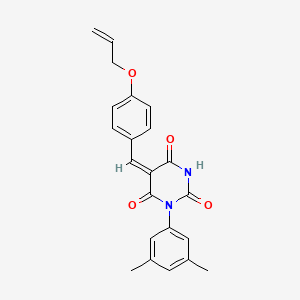 molecular formula C22H20N2O4 B4956885 5-[4-(allyloxy)benzylidene]-1-(3,5-dimethylphenyl)-2,4,6(1H,3H,5H)-pyrimidinetrione 