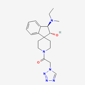 (2R*,3R*)-3-[ethyl(methyl)amino]-1'-(1H-tetrazol-1-ylacetyl)-2,3-dihydrospiro[indene-1,4'-piperidin]-2-ol