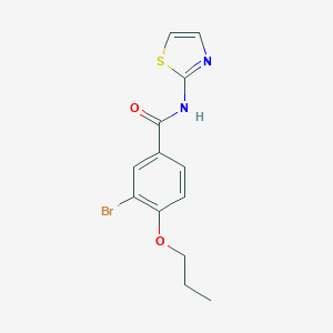 molecular formula C13H13BrN2O2S B495691 3-bromo-4-propoxy-N-(1,3-thiazol-2-yl)benzamide 