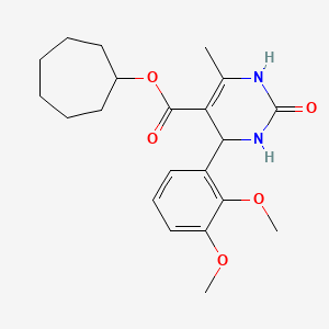 molecular formula C21H28N2O5 B4956914 cycloheptyl 4-(2,3-dimethoxyphenyl)-6-methyl-2-oxo-1,2,3,4-tetrahydro-5-pyrimidinecarboxylate 